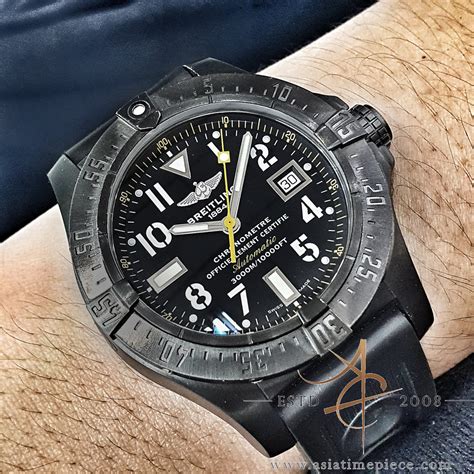 breitling avenger seawolf blacksteel code yellow limited edition watch m17330|breitling seawolf code yellow watch.